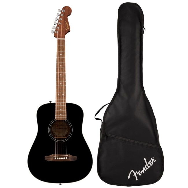 3/4 Akustiskā ģitāra Fender Redondo Mini BLK