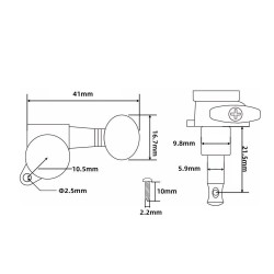 Ģitāras stīgu spriegotāji GM-02-6R-S