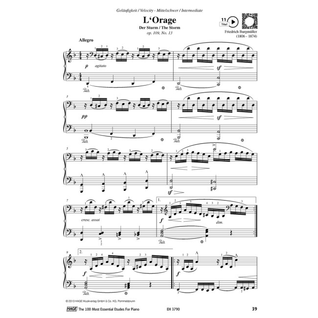 The 100 most essential etudes for piano (Klavieres)