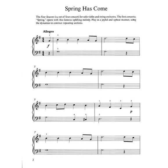 Vivaldi's Four Seasons for the Beginning Pianist (Klavieres)